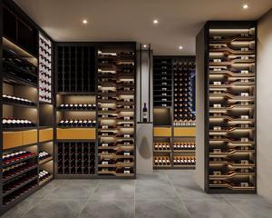 <span class=keywords><strong>Armoire</strong></span> à vin moderne, cave à vin personnalisée avec éclairage d'exposition et contrôle de la température pour collection de vins - Product Image 1