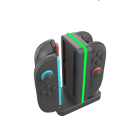 Station de charge Aomiou pour console de jeu Switch 2, charge de joystick 4 en 1 avec lumières RVB 9 couleurs pour Nintendo Switch 2