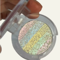 Fard à paupières arc-en-ciel avec logo personnalisé, surligneur, poudre lumineuse pour le maquillage des yeux de fête, pour les tons de peau clairs et foncés