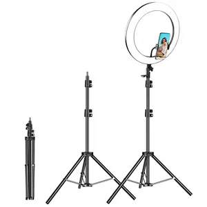 Kytuwy Led Selfie Stok Ring Licht Invullen 12 Inch Dimbare Camera Telefoon Lamp Met Stand Statief Ringlicht 12 Inch 12-Inch