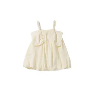 Oem-Customized <b>Summer</b> <b>Girls</b> Casual Solid-Color Breathable Princess <b>Dress</b> with Butterfly Decoration Sleeveless Halter Neck Design - Product Image 3