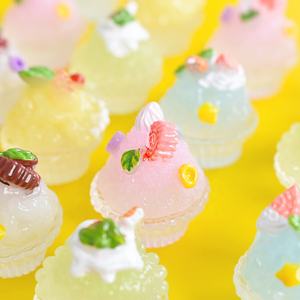 Miniatures 3D en résine de crème glacée, cabochons, figurines de gâteaux et desserts, jouets pour maison de poupée, cadeau pour la décoration de porte-clés et de téléphone DIY Dg - Product Image 3