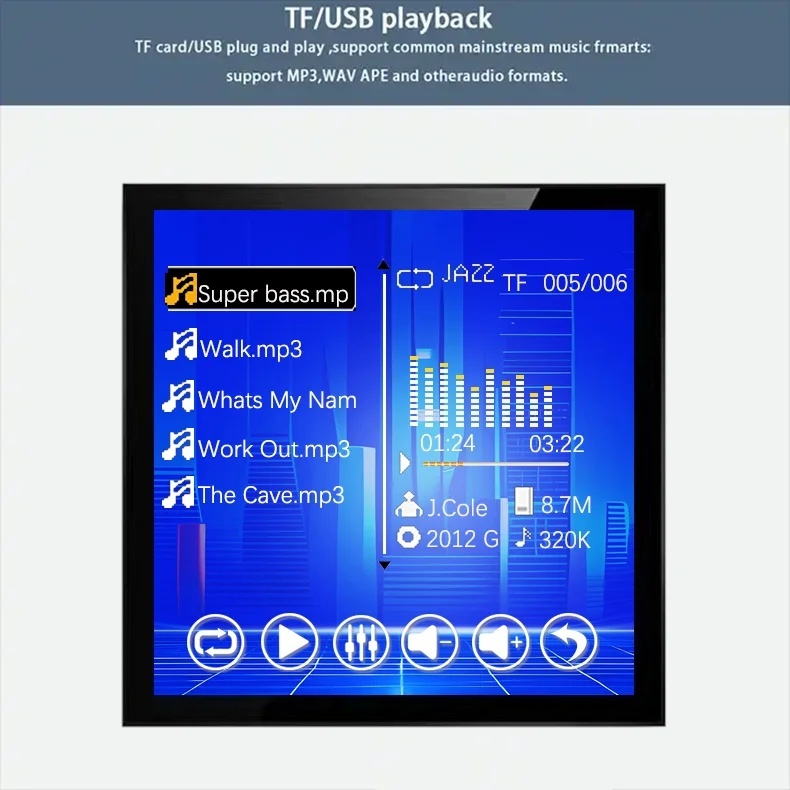 Wireless for Bluetooth Music Player Touch Screen FM Radio Ceiling Speaker Audio System Wall Amplifier for Background Amplifiers · image 2