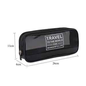 Portable Nylon Travel Cosmetic Bag Large Capacity Multifunctional Makeup Storage Fashionable Zipper Convenient Logo Pattern - Product Image 3