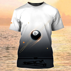 Camiseta de Billar S.Q.F Crown 8 Ball/Snooker King, Estilo Vintage, Casual, Deportiva, Transpirable, Manga Corta, 100% Poliéster, Secado Rápido - Product Image 4