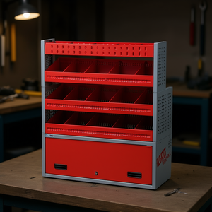 Unité de rangement en plastique automobile 5006 E14 rouge avec tiroir et étagères pour l'organisation d'atelier - Product Image 3