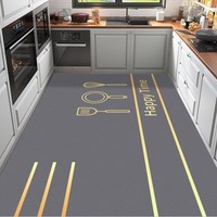 Tapis de cuisine moderne minimaliste écologique fabriqué à la machine, épaisseur moyenne, antidérapant, absorbant l'eau, résistant à l'huile, couverture complète