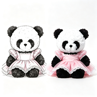 Peluche Panda Adorable et Moelleuse avec Robe en Dentelle, Animal en Peluche Doux, Souvenir, Poupée en Peluche, Cadeau Parfait, Mignonne Peluche Panda