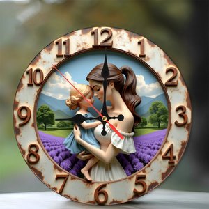 Round Wooden <b>Wall</b> <b>Clock</b> 25x25Cm <b>Silent</b> Non Ticking Classic Minimal Home Office Study Decor - Product Image 1