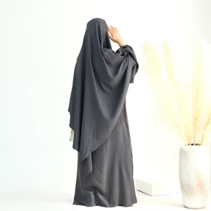 Sharut pakaian muslimah elegan baru untuk wanita Dubai Abaya ibu menyusui doa Khimar Set lurus dua potong - Product Image 4