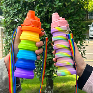 אוייאדה לוגו מותאם אישית 500 מ "ל לשימוש חוזר bpa חינם ספורט מסיליקון בקבוק חדר כושר לילדים בקבוק מים מתקפלים - Product Image 1