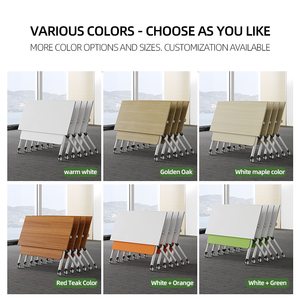 Table de réunion pliable en bois pour bureau, salle de réunion, étude, formation, avec chaise intégrée, fabriquée en Chine - Product Image 6