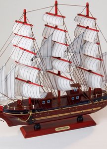 Modelo de Velero Hecho a Mano en Madera Sólida, Decoración Náutica Vintage para Mesa, Adorno de Buena Suerte para Graduación o Regalo Empresarial - Product Image 3