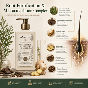 Wholesale Botanical Oil Control Liquid <b>Shampoo</b> with Ginger & Platycladus Polygonum 2-IN-1 Formula for Oily Hair - Product Image 5