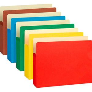 SUNEE Classeurs suspendus en papier, couleurs assorties, lot de 75, format lettre, avec onglets à découpe 1/5, pour l'organisation des documents de la maison et du bureau - Product Image 1