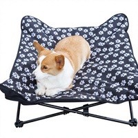 Lit de camping surélevé pour animaux de compagnie, lit-caverne pour chat, enclos amovible et lavable, utilisation quatre saisons, lit de camp léger pour chien et chat, intérieur/extérieur