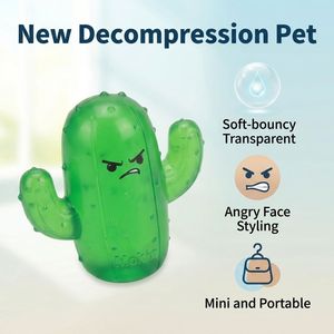 Juguete Blandito de Cactus Translúcido, Mini Juguete Antiestrés para Adultos, Lindo Animal de TPR para Aliviar el Estrés - Product Image 3