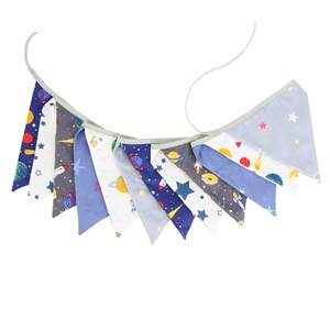 <span class=keywords><strong>Guirlande</strong></span> de fanions triangulaires, drapeaux en tissu de coton pour mariage, fête prénatale, décorations extérieures et intérieures - Product Image 3