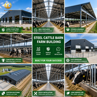 Bâtiment Agricole en Acier Préfabriqué Personnalisé, Abri pour Bétail, Moutons, Chèvres, Étable d'Élevage, Entrepôt