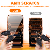 Protection d'écran en verre trempé anti-explosion 9H 2.5D pour iPhone 15 16 17 18 Pro Max avec cadre d'installation facile