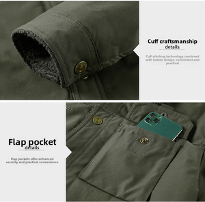 Мужская Толстая теплая куртка из полиэстера с Европейским воротником, Повседневная американская куртка в стиле ретро, <span class=keywords><strong>M</strong></span>-6XL - Product Image 5