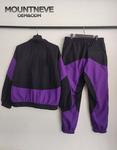 Jaket kustom pria, jaket Windbreaker olahraga berkerah blok warna, setelan 2 potong, pakaian jalan atletik jalanan kasual perkotaan - Product Image 6