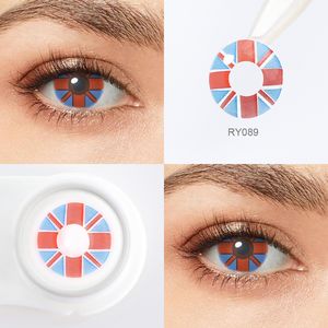 Pseyeche <span class=keywords><strong>lentilles</strong></span> de contact colorées drapeau national cosplay Anime <span class=keywords><strong>lentilles</strong></span> de contact de couleur rose cœur Halloween Zombie <span class=keywords><strong>lentilles</strong></span> de contact - Product Image 6