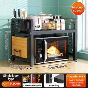 Customize Single-Tier Kitchen Storage Rack Fixed Carbon Steel Microwave Oven Rack Simple Countertop <b>Shelf</b> Stand - Product Image 6