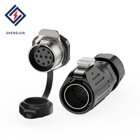 Connecteur d'alimentation circulaire étanche IP68 en alliage de cuivre avec boîtier PBT LP24 250V-500V, fiche aviation 2/3/4/10/12/19/24 broches