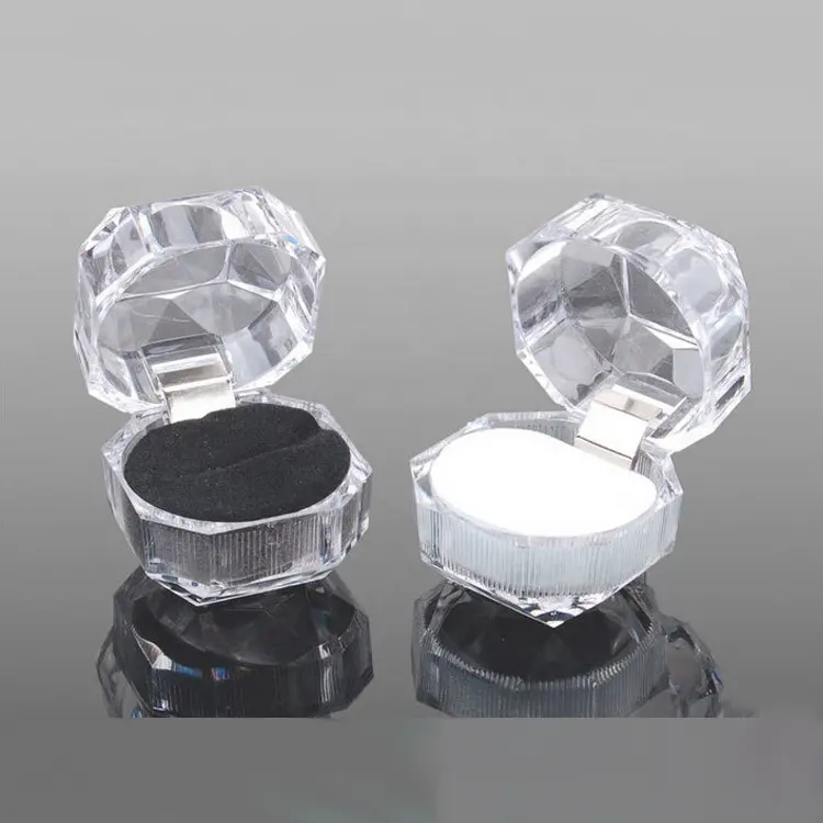 Hot Sale Jewelry Package Ring Box Acrylic Transparent Earring Gift Boxes Wedding Packaging Jewelry Box