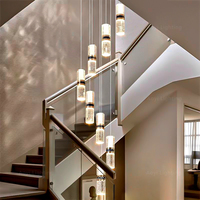 Lustre moderne en cristal de simplicité pour salon escalier décoratif créativité villa duplex suspension