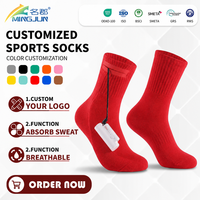 Chaussettes de mollet auto-chauffantes décontractées pour l'automne, avec batterie rechargeable, thermiques, antidérapantes, respirantes, écologiques, sportives, en coton et élasthanne