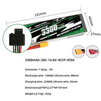 Batterie LiPo ACE 4S 14,8V, 30C & 45C 2200-5300mAh pour drone FPV, voiture RC, avion RC, modèle de loisir