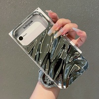 Coque de téléphone de luxe à motif ondulé 3D pour iPhone 17 16 15 14 13 12 Pro Max, étui en silicone souple brillant de couleur unie, accessoires de téléphone