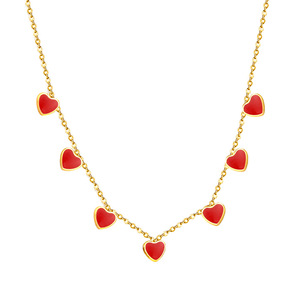 Collar de Acero Inoxidable con Forma de Corazón, Regalo para Mujer, Joyería, Color Rojo Púrpura, Cadena Electrochapada, Colgante, Collares de Moda - Product Image 4