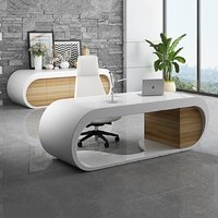 Table de bureau moderne de luxe et crédence Italie Mobilier de bureau Google Desk Élégant ensemble de bureau pour patron exécutif