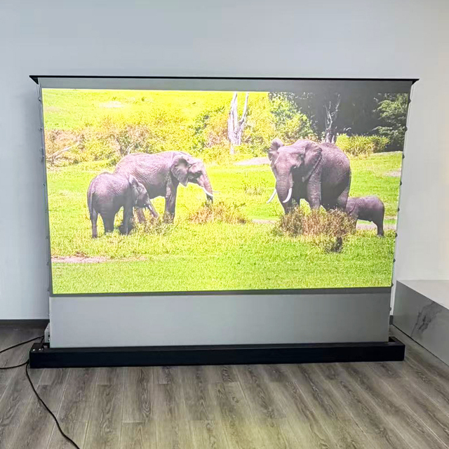 Motorized Floor Rising Projector Screen 16:9 120 Inch ALR Projector Screen for Long Throw Projector Home Theater 4K HD
