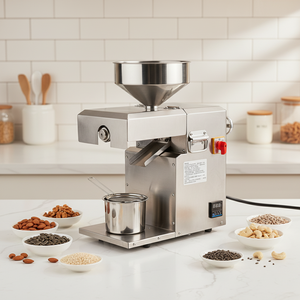 वाणिज्यिक इलेक्ट्रिक नारियल बादाम तेल प्रेस मशीन पूर्ण स्वचालित नई 304 स्टेनलेस स्टील 7 kg/h क्षमता उच्च उपज - Product Image 5