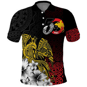 Camiseta Polo Negra de Manga Corta para Hombre, Diseño Floral y Tribal, Impresión Digital, Estilo Casual, Camisetas Polo Personalizadas a Precio Económico - Product Image 1