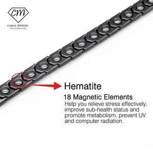 Pulsera de Cadena de Cerámica Plateada con Energía Magnética Bio Scalar Japonesa Ecamaz, Negra y Blanca, para Hombre, Mujer, Unisex - Product Image 4