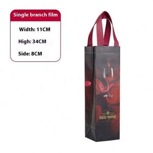 Bolsas de Vino No Tejidas, Bolsas de Regalo, Laminadas en Color, con Logotipo Imprimible, Ecológicas - Product Image 5