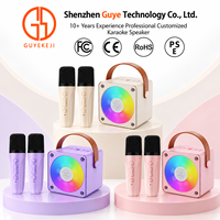 Enceinte Karaoké Sans Fil P17 Portable avec Deux Microphones, Lumières RGB, Son Puissant pour Fêtes à Domicile, Chant, Cadeau, Mini Ensemble Karaoké