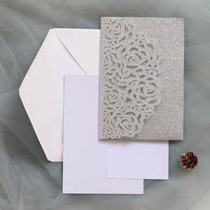 Cartes d'invitation de mariage écologiques et élégantes pour la fête des mères, impression numérique, cartes de vœux rectangulaires 3D pop-up avec enveloppe - Product Image 4