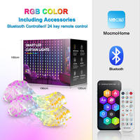 Lumières de rideau intelligentes avec application, affichage LED personnalisable (texte et images), guirlande lumineuse LED RGB intelligente, contrôle des lumières de rideau LED RGB