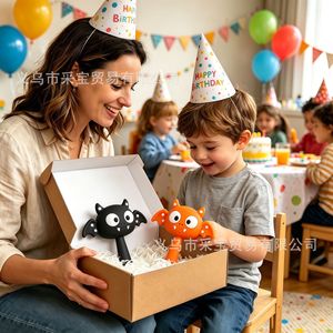 Jouet anti-stress en forme de crâne de chauve-souris pour Halloween, jouet à secouer qui couine, pour enfants, unisexe, en plastique, jouet à main pour soulager le stress - Product Image 4