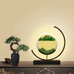 Lampe de table/bureau LED 3D intelligente à sable mouvant dynamique, intensité réglable, avec télécommande, effet peinture de sable en mouvement - Product Image 4