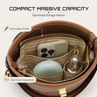 Sac seau vintage personnalisé en cuir PU à carreaux pour femme, sac à bandoulière classique à motif à carreaux, petit sac à main pour usage quotidien et voyage