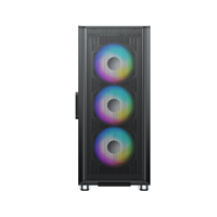 Vente chaude ATX Gaming Mid Tower PC Case Verre trempé et conception de maille métallique pour armoire d'ordinateur de bureau