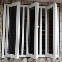 Ventanas Upvc de vinilo de estilo americano, ventanas abatibles, tamaño personalizado, ventanas acristaladas, directo de fábrica