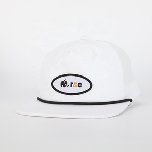 BSCI High Quality Embroidery Patch Logo 5 Panel <strong>White</strong> Polyester Sport Gorras Wholesale Custom Hat <strong>Flat</strong> Brim Rope Snapback <strong>Cap</strong> - Product Image 1